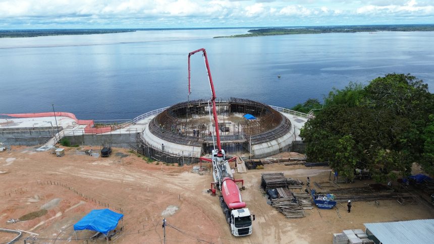 Parque Encontro das Águas avança com 70% concluído e concretagem da cúpula em Manaus prevista