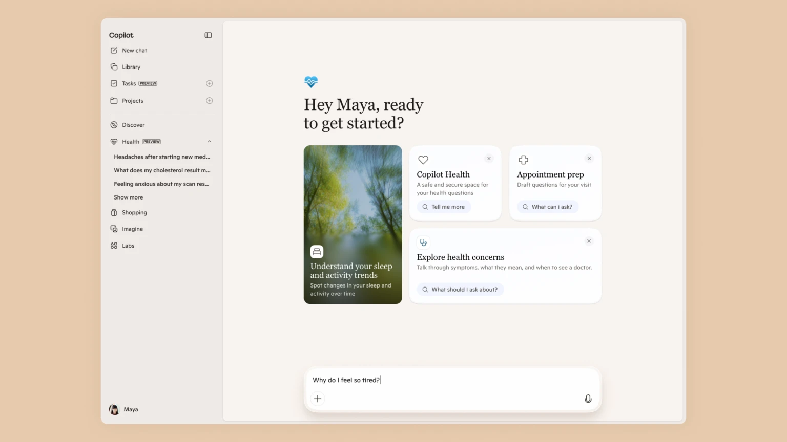 Copilot Health entra em versão prévia para assinantes Microsoft 365 nos Estados Unidos a partir de hoje