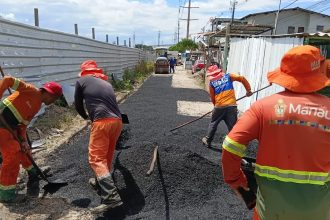 Prefeitura de Manaus realiza recuperação asfáltica na avenida Manaus 2000 para melhorar mobilidade urbana