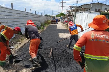 Prefeitura de Manaus realiza recuperação asfáltica na avenida Manaus 2000 para melhorar mobilidade urbana
