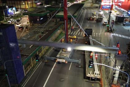 Manaus inicia içamento de vigas e implantação de pré-lajes da passarela da avenida Torquato Tapajós
