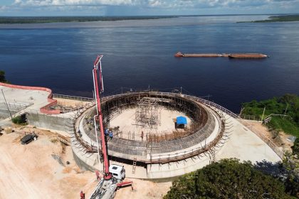 Concretagem avança na Oca Niemeyer em Manaus com sexto anel da cúpula e 70% das obras executadas