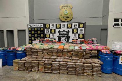 Apreensão de drogas no Amazonas resulta em aproximadamente 700 quilos e prejuízo de R$ 12,8 milhões