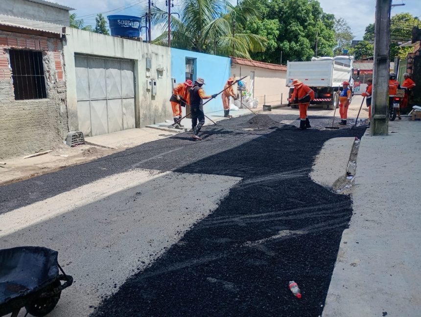 Prefeitura de Manaus amplia recuperação viária na rua Almirante Barroso do bairro Colônia Santo Antônio em 29/5