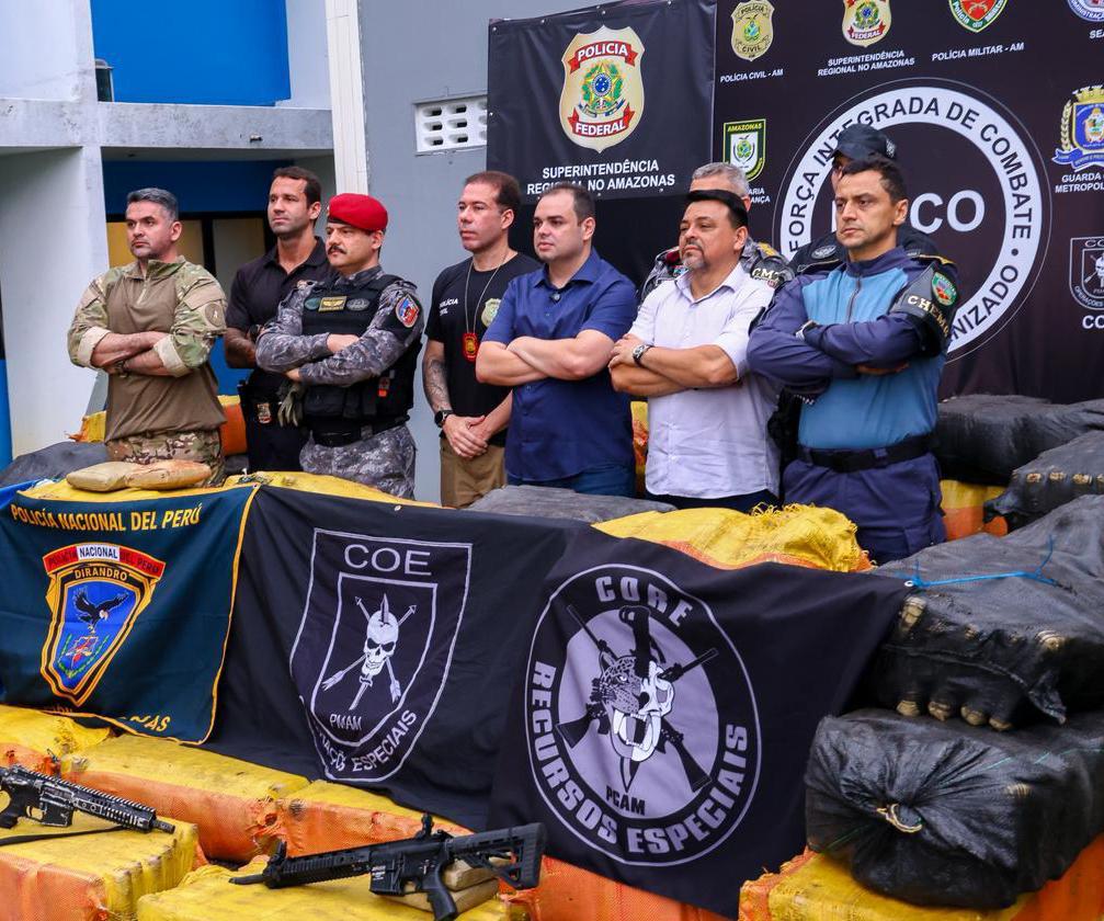 Forças de segurança fazem apreensão de drogas no Amazonas e somam 27,4 toneladas em 2026 após operação no Rio Solimões