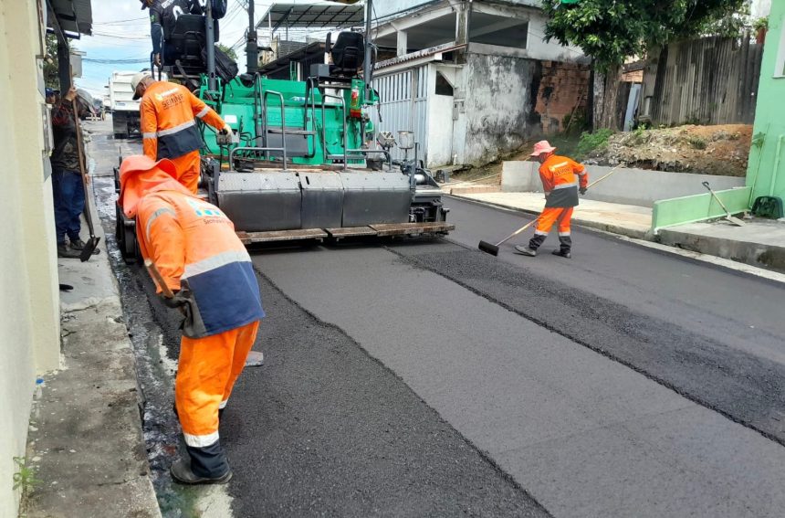 Manaus realiza recapeamento da rua Terra Nova para melhorar mobilidade e segurança no São José Operário