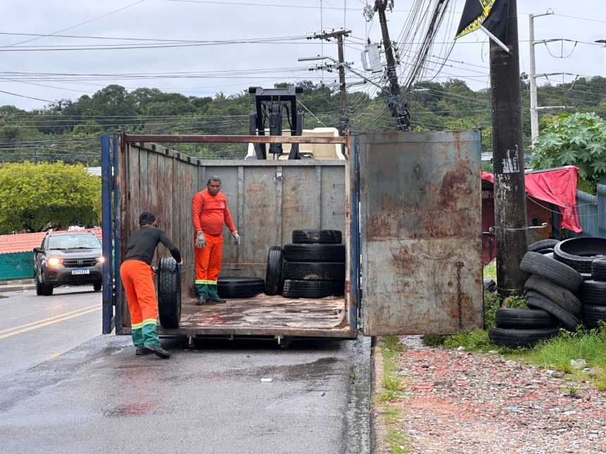 Coleta seletiva em Manaus recolhe pneus, recicláveis e amplia ações educativas entre janeiro e abril de 2026