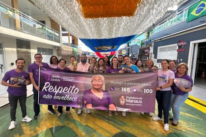 Campanha Junho Violeta mobiliza população em ruas de Manaus para enfrentar violência contra a pessoa idosa