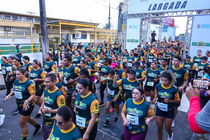 Corrida da Compensa reúne mais de 3.000 pessoas em Manaus e arrecada alimentos