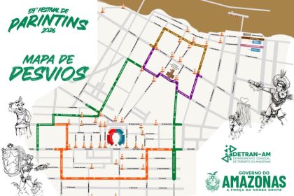 Detran-AM inicia interdição de vias em Parintins a partir de 25/06 para garantir segurança viária no Festival de Parintins 2026