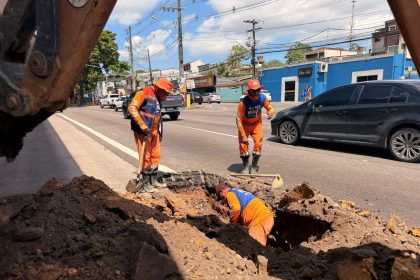 Prefeitura de Manaus inicia recuperação da rede de drenagem na avenida Torquato Tapajós para preservar a integridade da galeria e a mobilidade