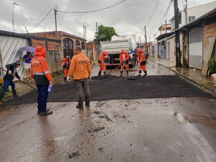 Prefeitura de Manaus amplia recuperação asfáltica na rua 7 do bairro Tarumã em 10/6