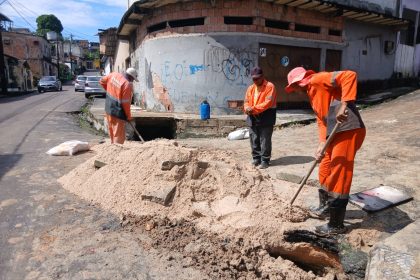 Manaus avança para fase final da recuperação da drenagem na rua Dália em Tancredo Neves