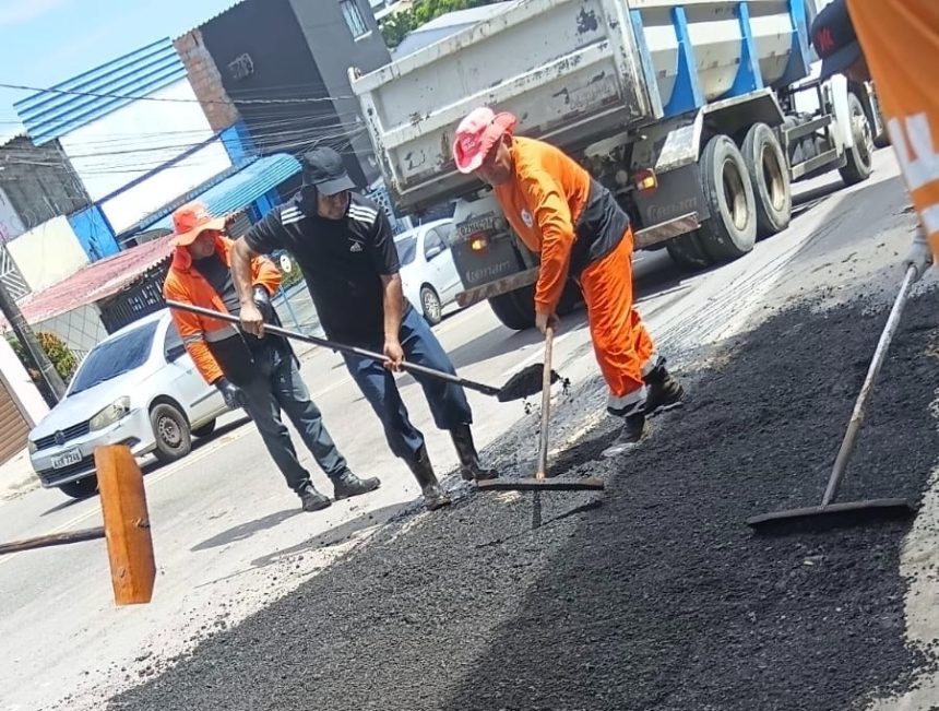 Prefeitura de Manaus conclui recuperação asfáltica na avenida Tefé e repara drenagem no Cachoeirinha