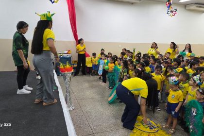 Festival Olímpico da Educação Infantil reúne cerca de 400 crianças no Cmei Odete Puga em Manaus durante programação da Copa 2026