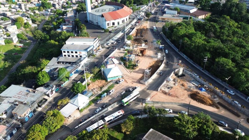 Obras do complexo viário Passarão avançam em ritmo intenso em Manaus com 104 das 141 bases concluídas