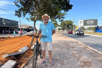 GDF avança com concretagem das calçadas e ciclovia em Ceilândia na M2 para ampliar acessibilidade