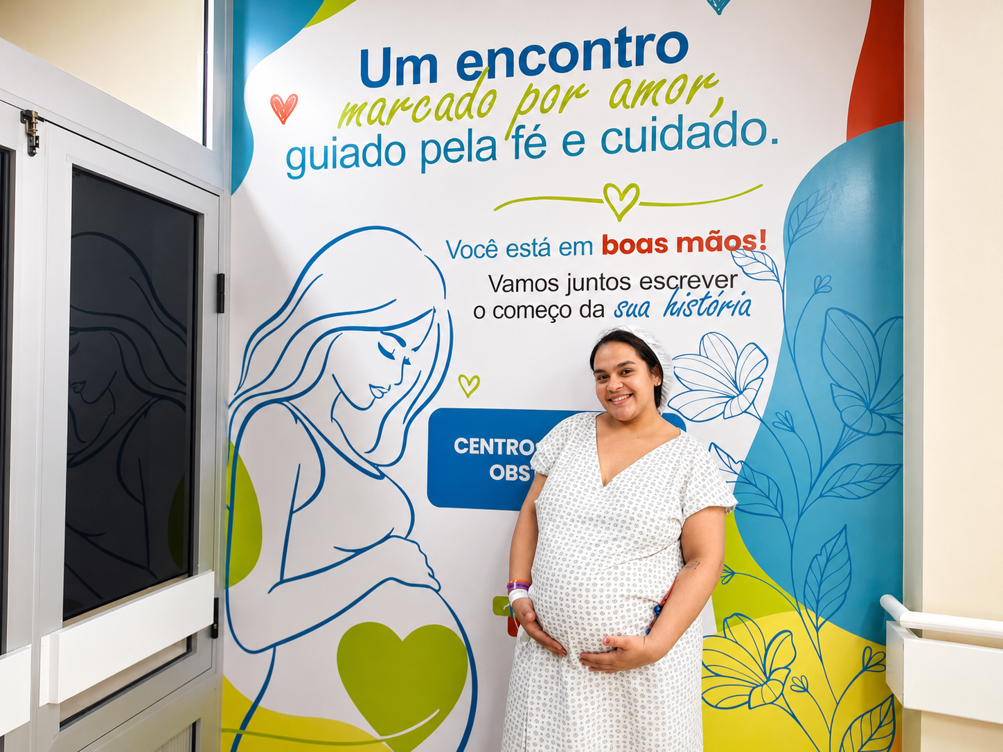 Hospital Regional de Santa Maria instala painel fotográfico para registrar últimos instantes da gravidez antes do parto