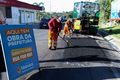 Prefeitura de Manaus intensifica recuperação asfáltica e implanta aduelas para melhorar mobilidade na zona Norte