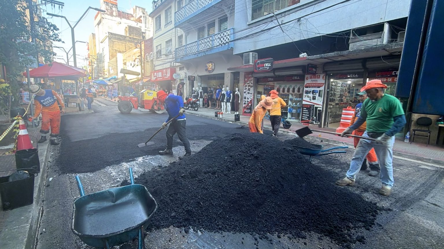 Prefeitura de Manaus intensifica obras de infraestrutura no centro histórico para ampliar mobilidade e acessibilidade