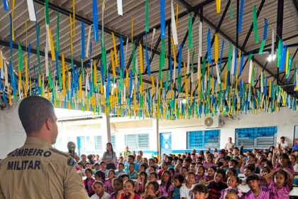 Atividades de educação ambiental do Corpo de Bombeiros do Amazonas alcançam 13.460 pessoas em 12 municípios em junho