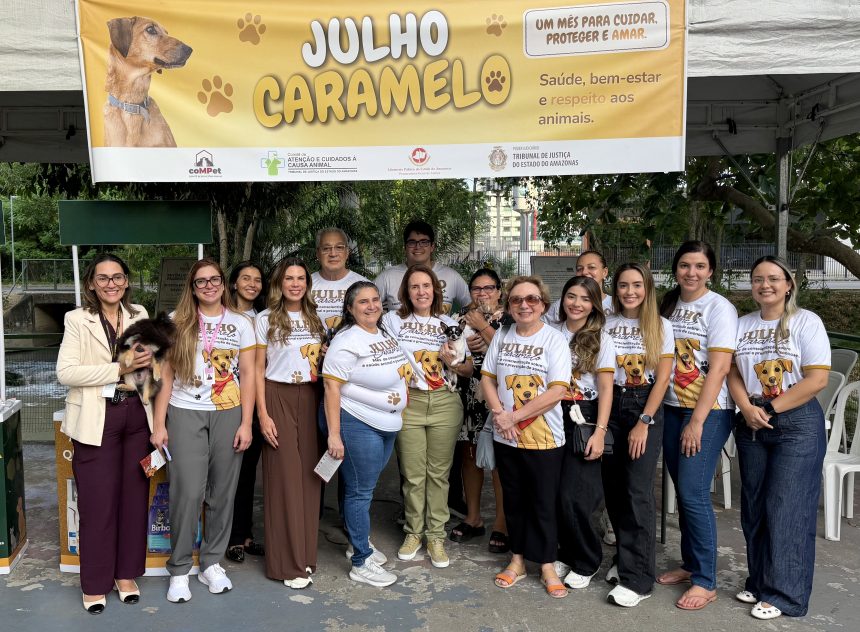 TJAM realiza ação do Julho Caramelo em Manaus para conscientizar sobre proteção animal e saúde pública