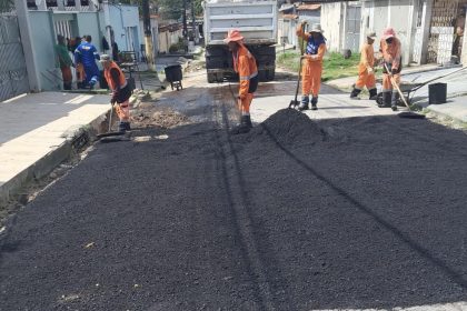 Prefeitura de Manaus amplia recuperação asfáltica na rua Araci do Cidade Nova e mantém cronograma de manutenção viária