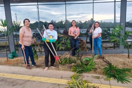 Jardinagem colaborativa do Implurb planta cerca de 40 mudas na nova sede do Parque Mosaico no Tarumã