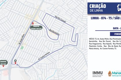 Manaus inicia operação da linha 074 para ampliar cobertura do transporte coletivo na zona Leste a partir de 22/7