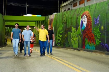 Prefeitura de Manaus avança na reforma da passagem inferior entre Constantino Nery e Theomário Pinto em obras noturnas