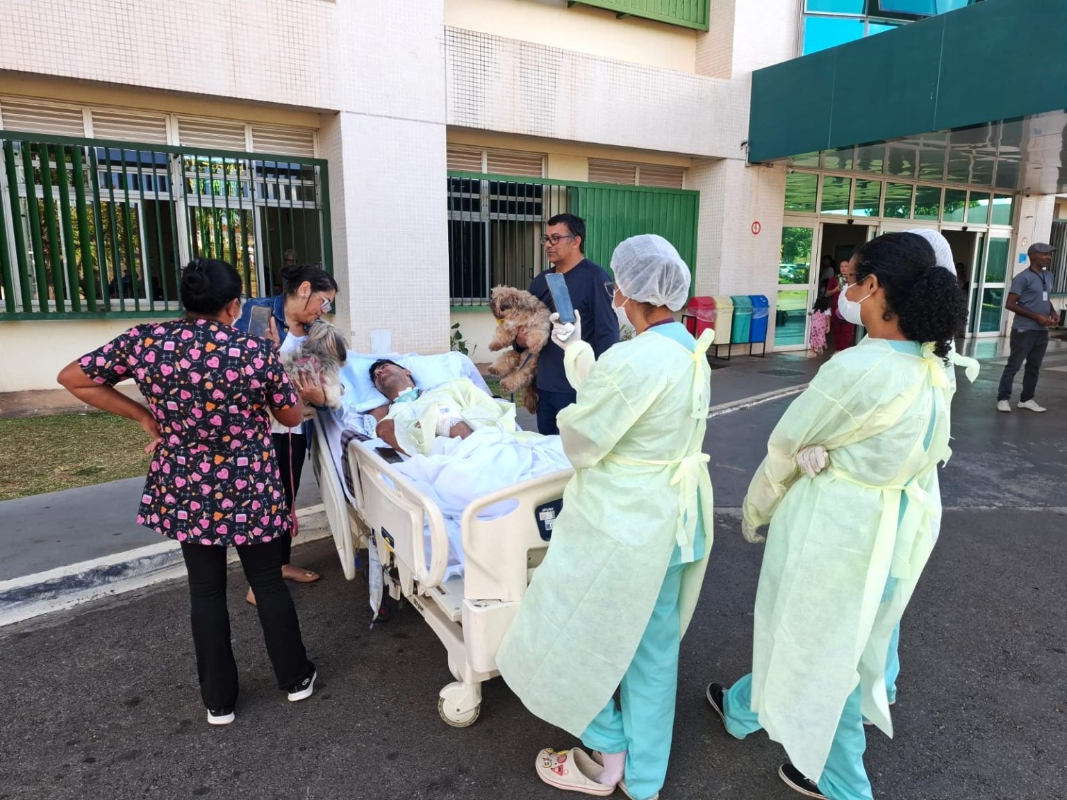 Visita dos cães de estimação reforça humanização hospitalar em reencontro no HRSM após internação por ELA