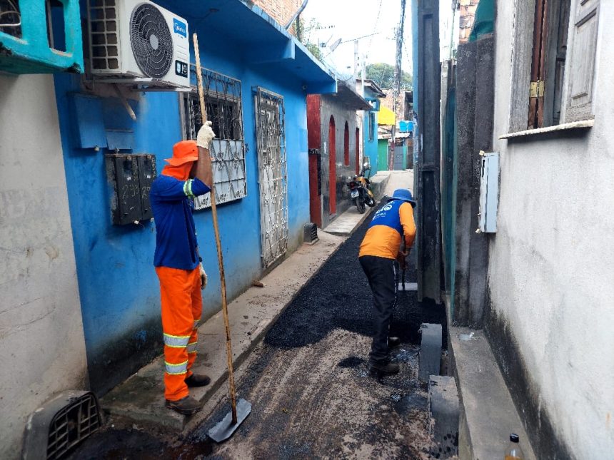 Prefeitura de Manaus conclui recuperação asfáltica no beco Luz e Vida e amplia acesso beneficiando moradores de Alvorada 2