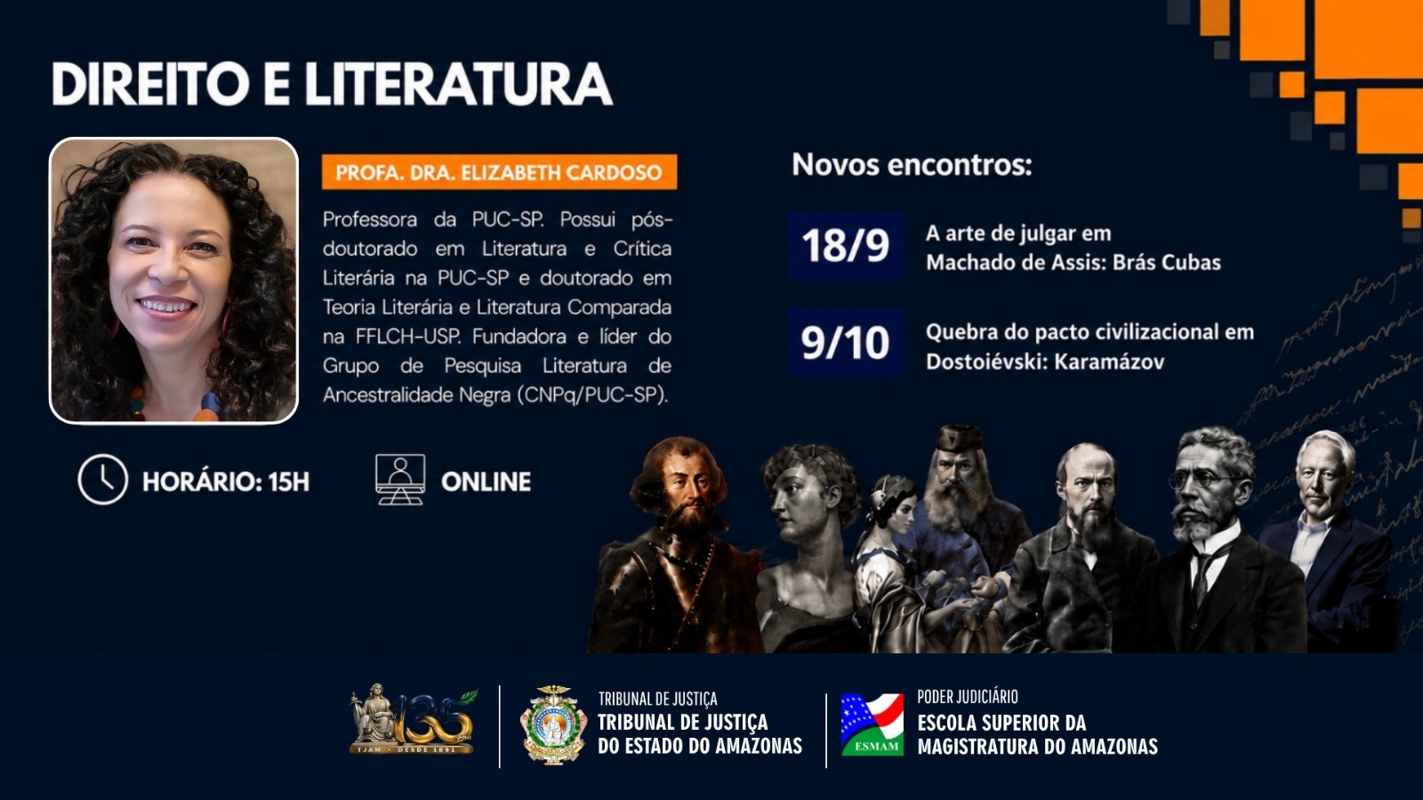 Esmam amplia curso Literatura e Direito com palestras on-line marcadas para 18/9 e 9/10 às 15h