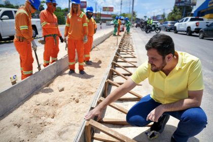 Prefeitura de Manaus vistoria e avança na reestruturação dos canteiros centrais com acessibilidade e paisagismo
