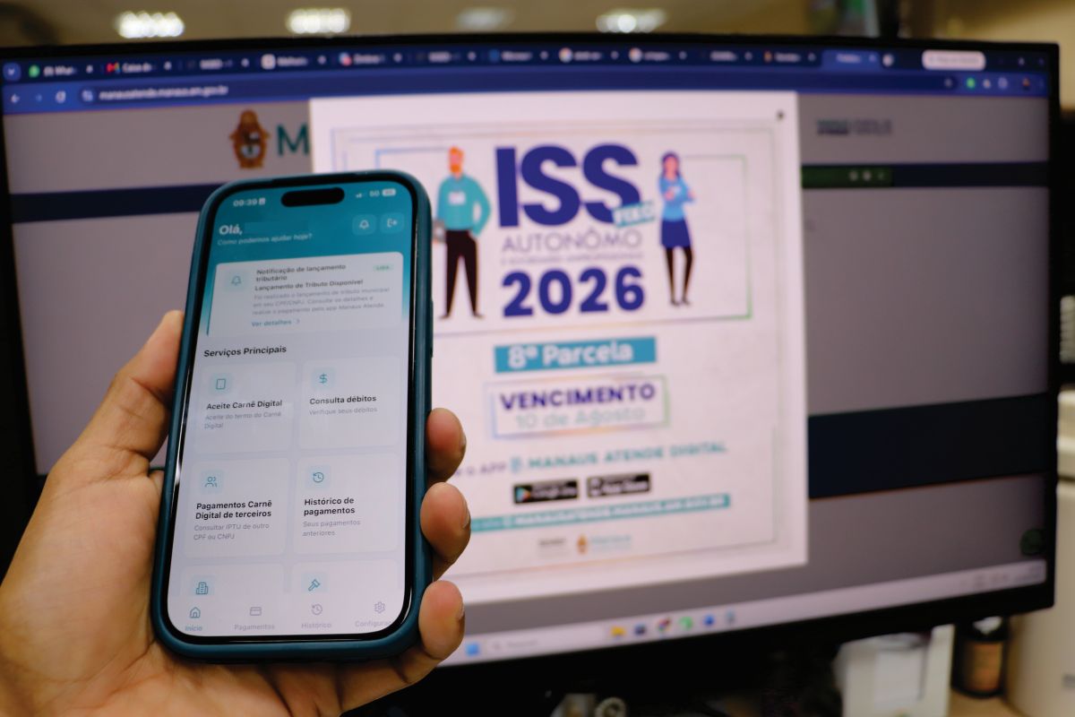 Contribuintes de Manaus têm até 10/8 para quitar a oitava parcela do ISS Fixo 2026 com desconto disponível
