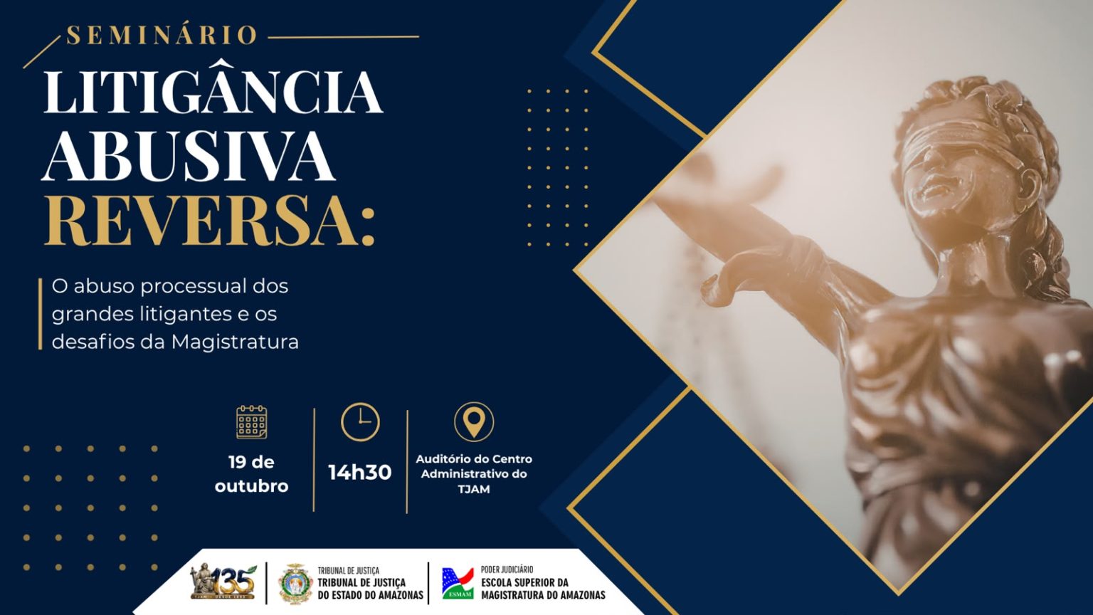 Seminário em Manaus discute litigância abusiva reversa e impacto nos tribunais em 19 de outubro de 2026