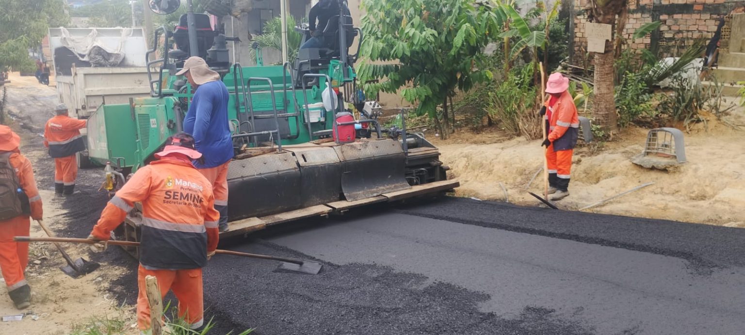 Prefeitura de Manaus conclui pavimentação da rua Anzol e amplia infraestrutura no Tarumã