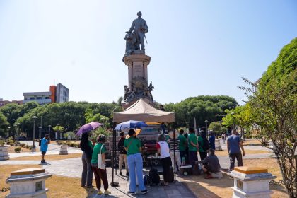 Zeladoria do patrimônio cultural realiza oficina prática na praça da Saudade em Manaus nesta quarta-feira