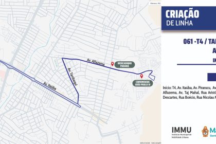 Prefeitura de Manaus implanta a linha 061 – T4 para ampliar cobertura do transporte coletivo em áreas sem atendimento regular