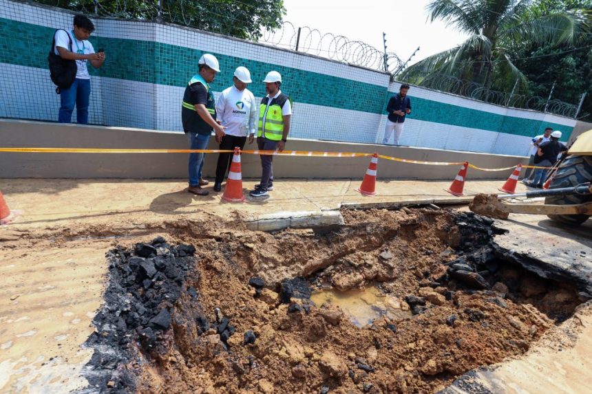 Monitoramento acompanha reparos após rompimento de tubulação e suspensão do abastecimento em Manaus