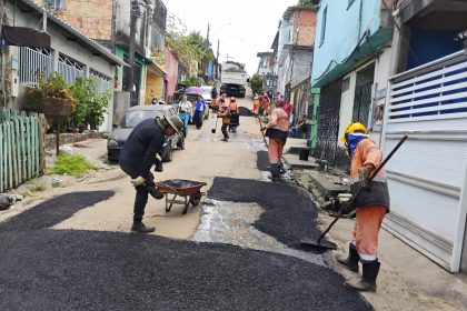 Recuperação asfáltica altera o tráfego e melhora condições nas ruas São Paulo e São Timóteo em Manaus