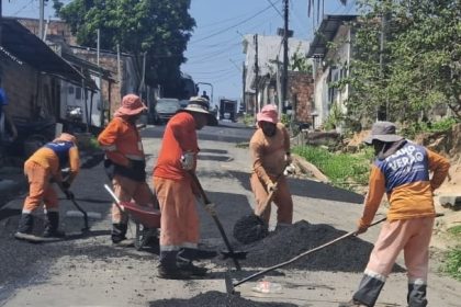 Recuperação asfáltica na rua Magnólia melhora acesso e circulação na comunidade Campos Sales em Manaus
