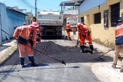 Prefeitura de Manaus conclui recuperação asfáltica da rua Amanacy e melhora circulação no São José Operário