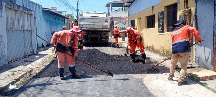 Prefeitura de Manaus conclui recuperação asfáltica da rua Amanacy e melhora circulação no São José Operário
