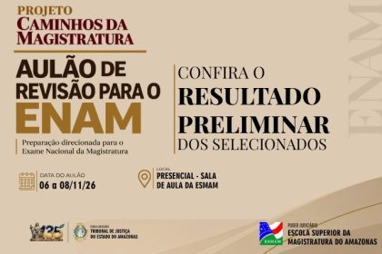 Esmam divulga resultado preliminar do Aulão Gratuito para o Enam e abre prazo para recursos em outubro de 2026