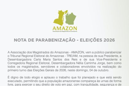 Tribunal de Justiça do Amazonas divulga nota de parabenização pelas Eleições 2026 e informa contatos da assessoria