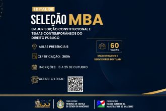 Esmam abre 60 vagas para MBA em Jurisdição Constitucional com inscrições entre 16 e 25 de outubro de 2026